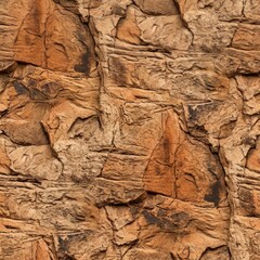 Fototapeta premium Detailed Close-up of Textured Brown and Orange Rock Surface.