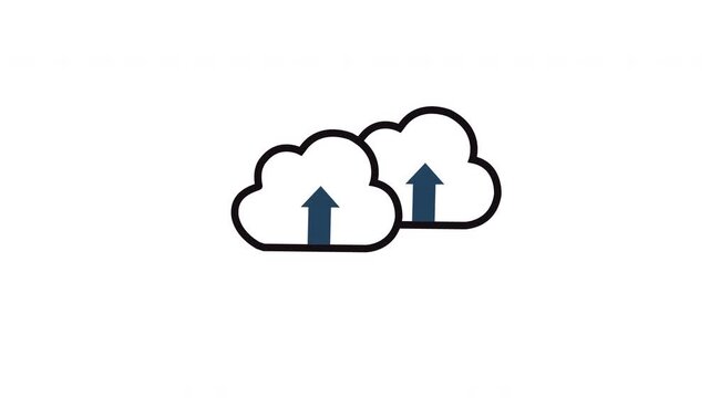 online cloud data download motion graphic animation on white background