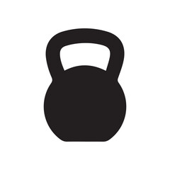 Fototapeta premium Black kettlebell icon simple flat design