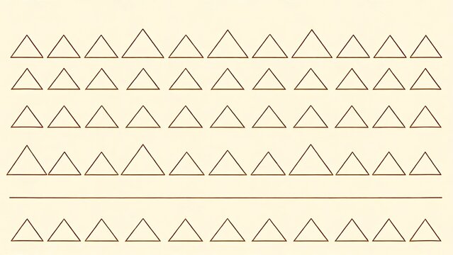 spotlessness. Minimalist wedge-shaped patterns in neat horizontal rows on a textured beige background. event programs, museum guides, designed for cultural heritage projects and event programs.