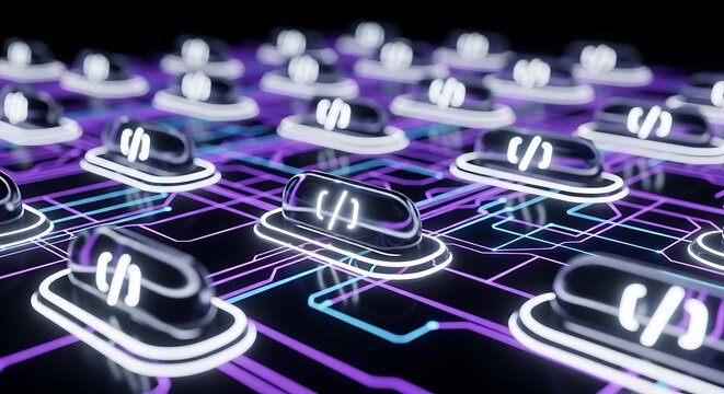 Artificial Intelligence Algorithm Code Nodes in Neon Network