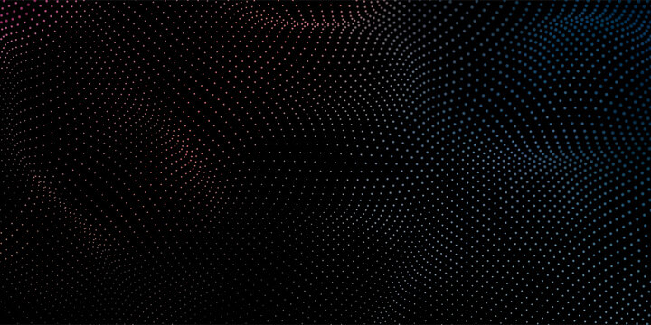 Halftone dots background abstract . Texture multi color dots on black background .Motion modern animation. Dotted animated gradient.