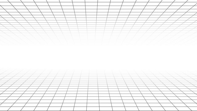 モノクロ3Dグリッドフレーム 横長 16:9