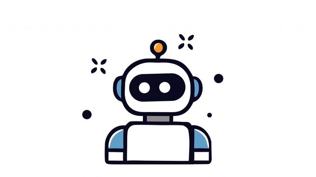 friendly ai bot character intelligent robotic assistant icon animation