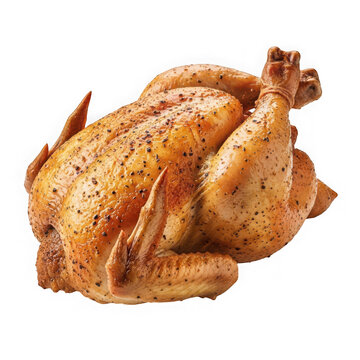 Delicious Roasted Whole Chicken Seasoned with Herbs and Spices.