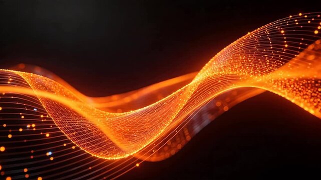 Abstract glowing wave pattern
