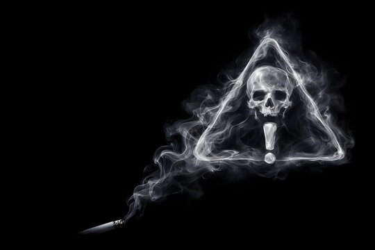 cigarette smoke forming grim reaper silhouette