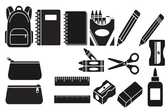 back to school essentials flat design vector illustration with notebooks, backpack, and supplies