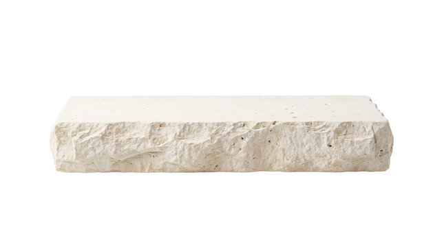 White travertine stone slab display podium mockup