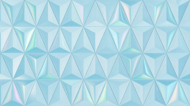 Close-up of a blue and white geometric pattern with triangular shapes, close-up