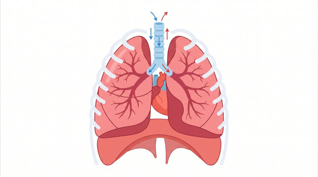 Human Respiratory System and Lungs Anatomy Vector
