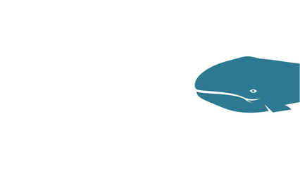 Obraz premium Minimalist Blue Whale Graphic Icon Illustration