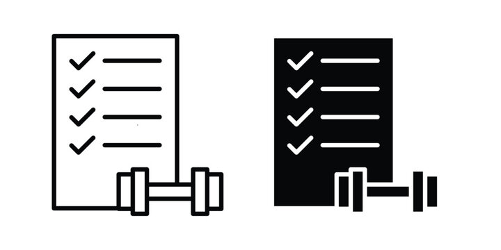 Fitness plan icon simple Icon suitable for projects