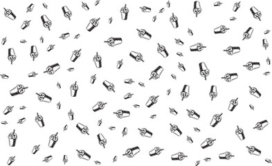 Obraz premium Hand Drawn Bubble Tea Seamless Pattern Background with Doodle Style Cups