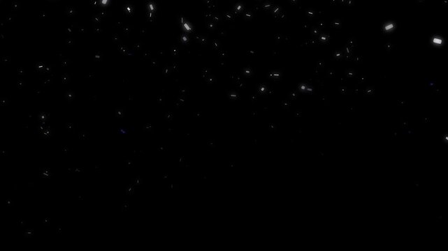 Clean abstract white shiny confetti particles falling down slowly loopable motion animation background