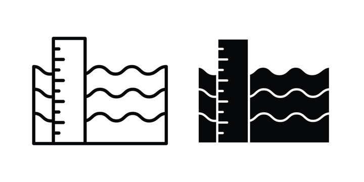 sea level icon simple Icon suitable for projects