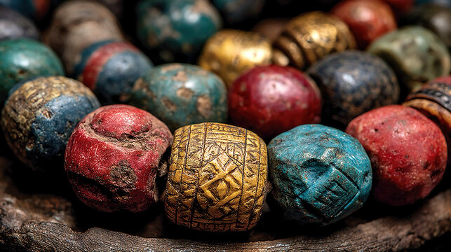 Ancient trade beads jewelry and artifacts suggest intercontinental exchange networks predating known history implying a complex globalized prehistoric economy globally