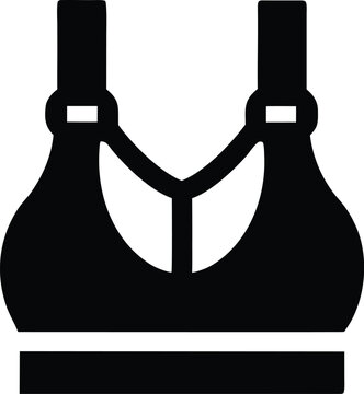 sports bra silhouette vector illustration on transparent background