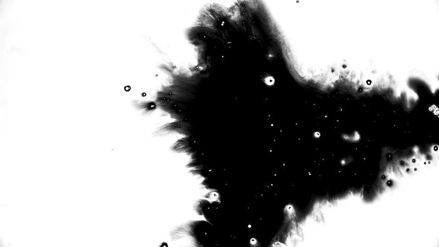 English Title: Left Side Ink Splash Video on White Background for Dynamic Transition Effects, Sports Brand Advertising and Action Title Sequences