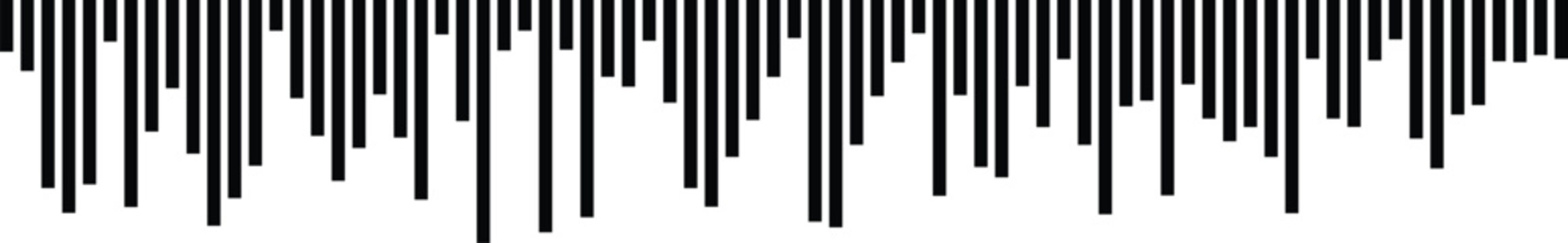 Abstract black bar code pattern with variable line lengths, abstract