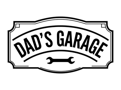 Dads Garage wrench sign badge