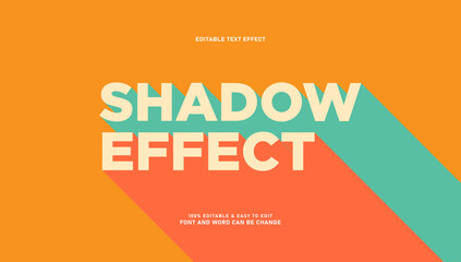Retro Bold 3D Long Shadow Editable Text Effect Vector Template © Muh