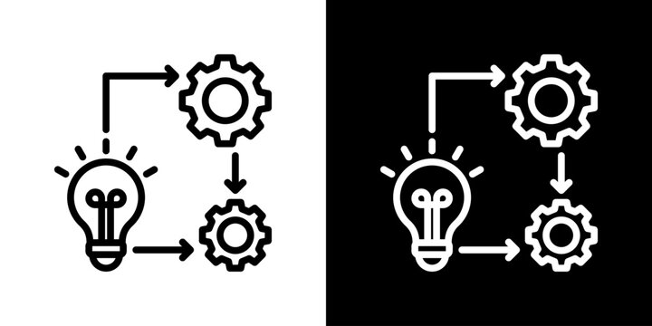 Implementation Icon Set Vector Collection Isolated In Black And White