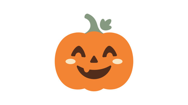 Image 4: Smiling cartoon pumpkin with joyful facial expression for Halloween celebration and festive decoration ideas Vector Illustration