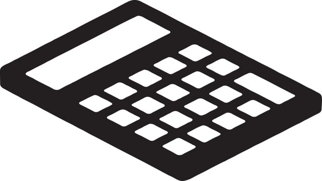 Isometric black and white calculator icon for accounting and business calculations with calculator isometric business accounting calculation financial equipment statistics analysis