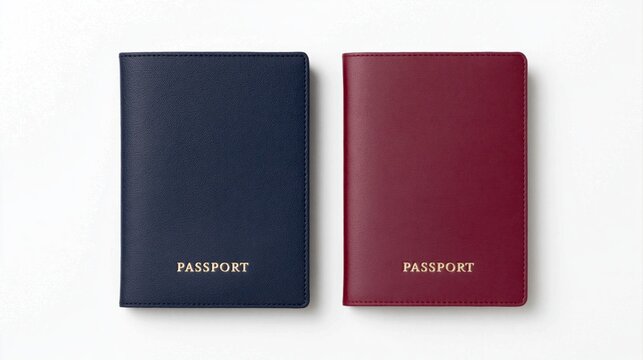 Passport and document covers for international travel identity and tourism trip