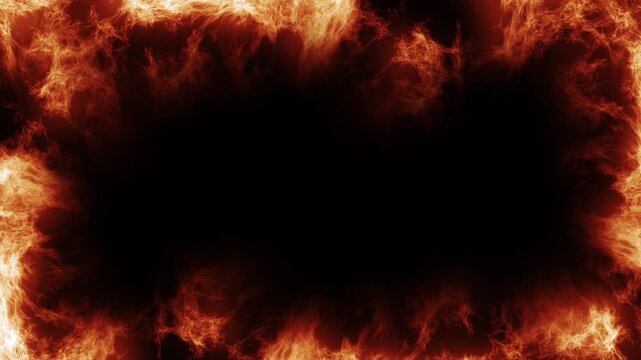 Flame border frame with burning fire  burning fire frame  flame border  fire frame