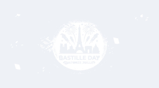 Bastille Day Celebration with Eiffel Tower Silhouette and Fireworks