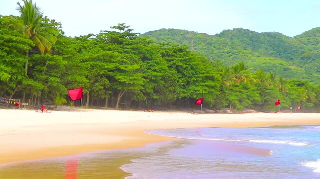 Praia Lopes Mendes beach on tropical island Ilha Grande Brazil.