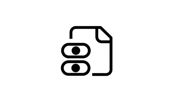 A document icon with stacked horizontal slider or control bars, representing a settings, filter, or adjustment file