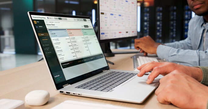 Two Business Professionals Reviewing Financial Statements Together