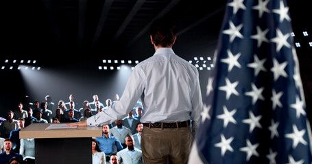 Mature Professional Engages Audience During Important Corporate Business