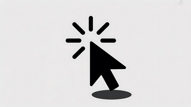 Cursor, computer mouse click, black icon, web button, digital symbol