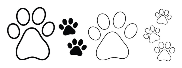 Fototapeta premium Animal Paw Prints Vector Illustration