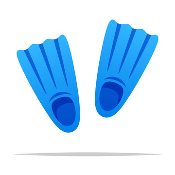 Diving flippers vector isolated illustration
