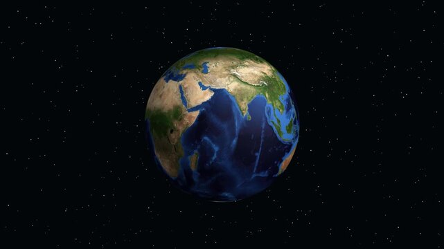 Earth Zoom Animation Focusing on Katowice Poland with Population Data