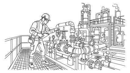 Obraz premium Industrial worker in a factory setting.