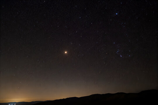 Antares Red Supergiant Star in Deep Night Sky