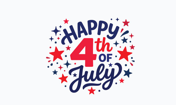 Happy 4th of july and independence day celebration greeting