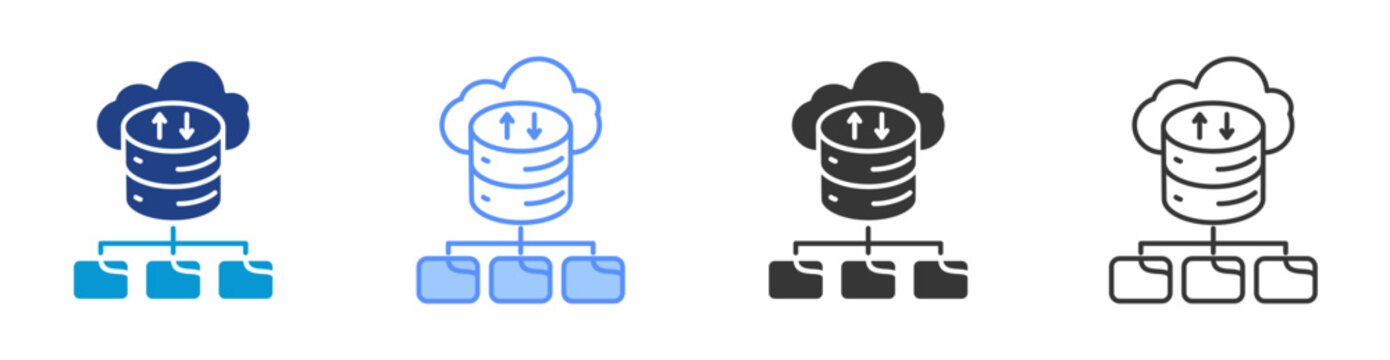 Edge Computing icon set multiple style collection	
