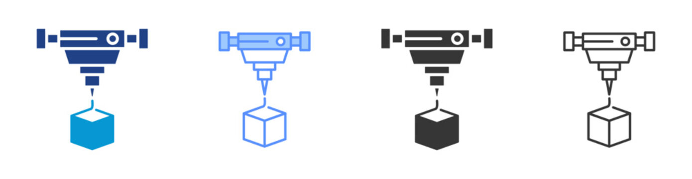 Additive Manufacturing  icon set multiple style collection	
