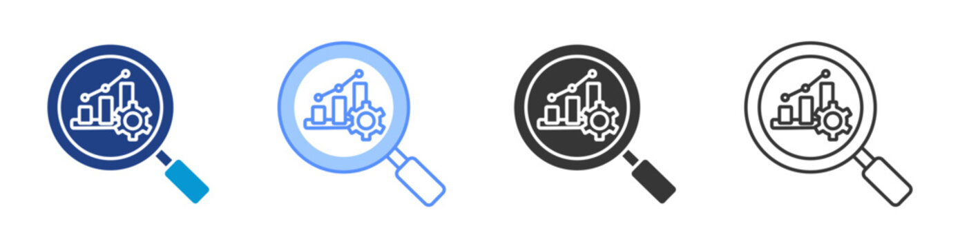 Data Analytics icon set multiple style collection	
