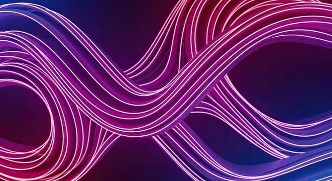 Abstract Neon Wavy Lines Infinity Loop Background