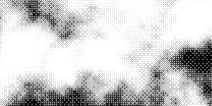 Check halftone texture background. Diamond dot faded gradation wallpaper. Black and white squared pixels. Abstract glitchy 8 bit video game backdrop. Vector comic bitmap dither screen tone overlay
