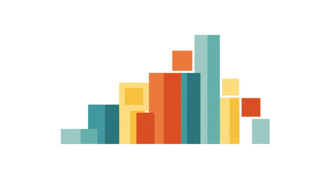 Colorful bar chart, business infographic, data visualization, vector graphics