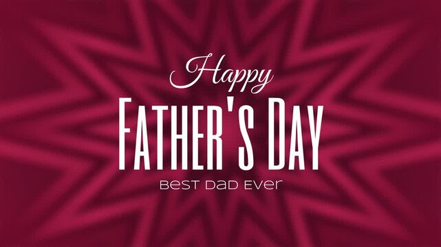 Elegant Father&rsquo;s Day Motion Background. Animated 4K video featuring stylish Happy Father&rsquo;s Day typography with glowing pink abstract starburst lights and smooth luxury animation.